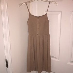 Brand new Fashion Nova Sylvie smocked mini dress. Size small. Color: Taupe.